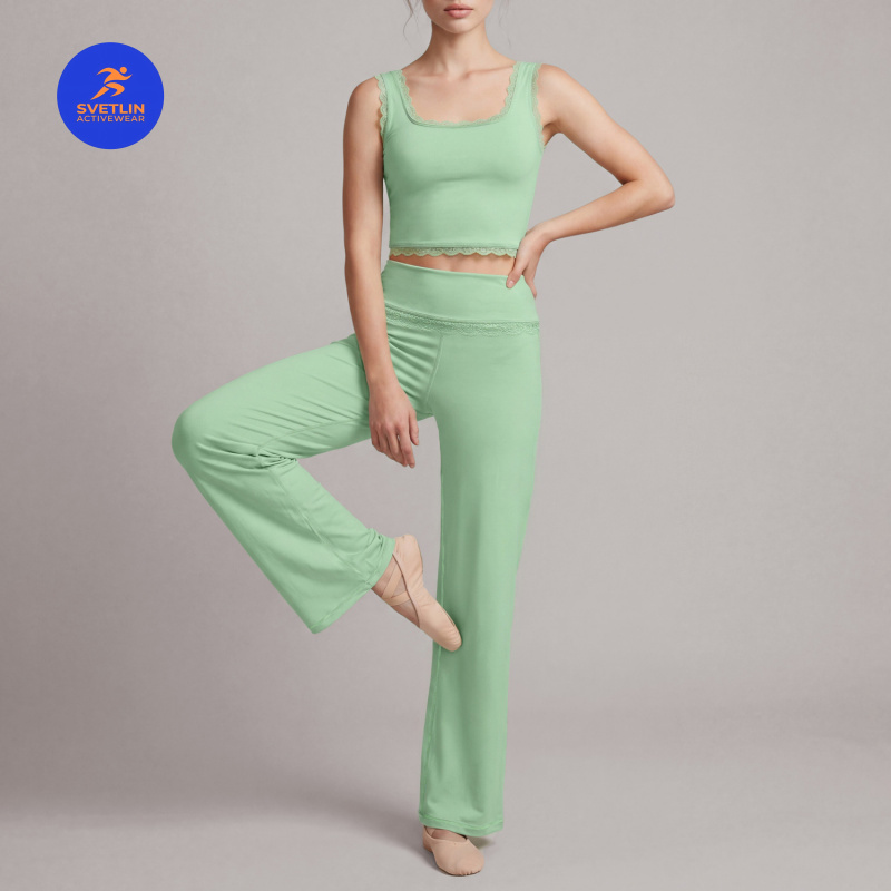 Elastic Lace Trim - SVETLIN EU US Größe Hochwertiges Sport-Yoga-Outfit-Set