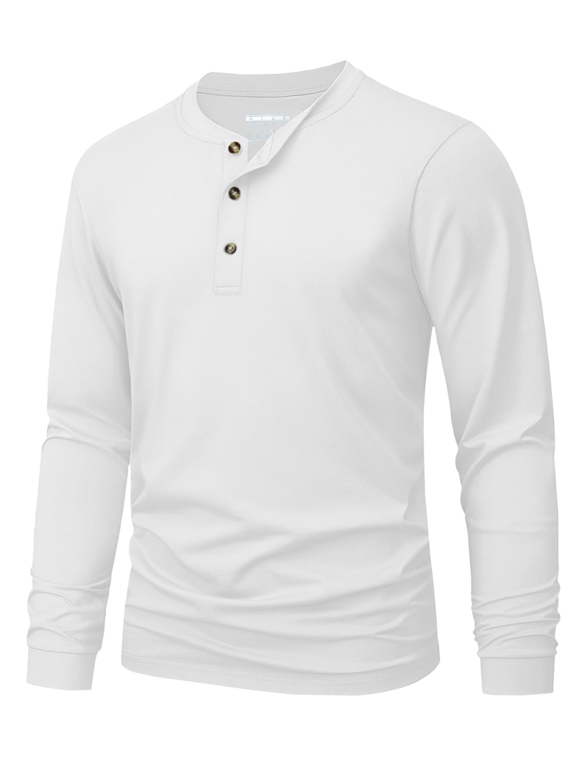 Embellish Knit - Herren-Henley-T-Shirt, schlicht, einfarbig, bedruckt, langärmelig, modisch,