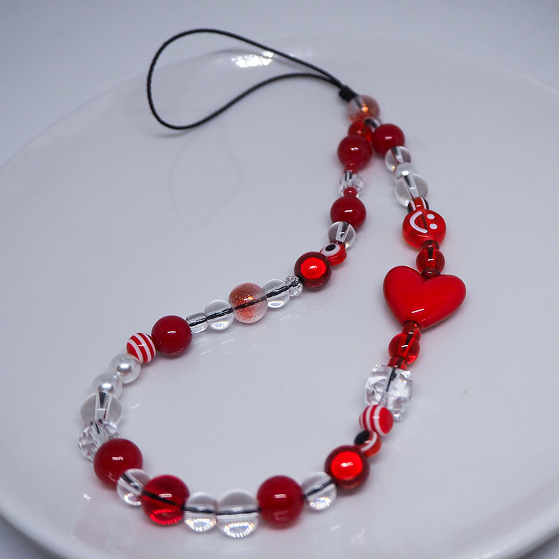 Rot klar Handy y2k Telefon Cha – Pearl Trim Chain Bewertung und Preis